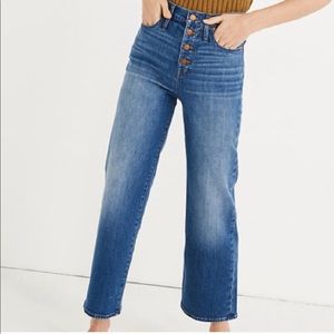 Madewell high rise wide leg crop jeans